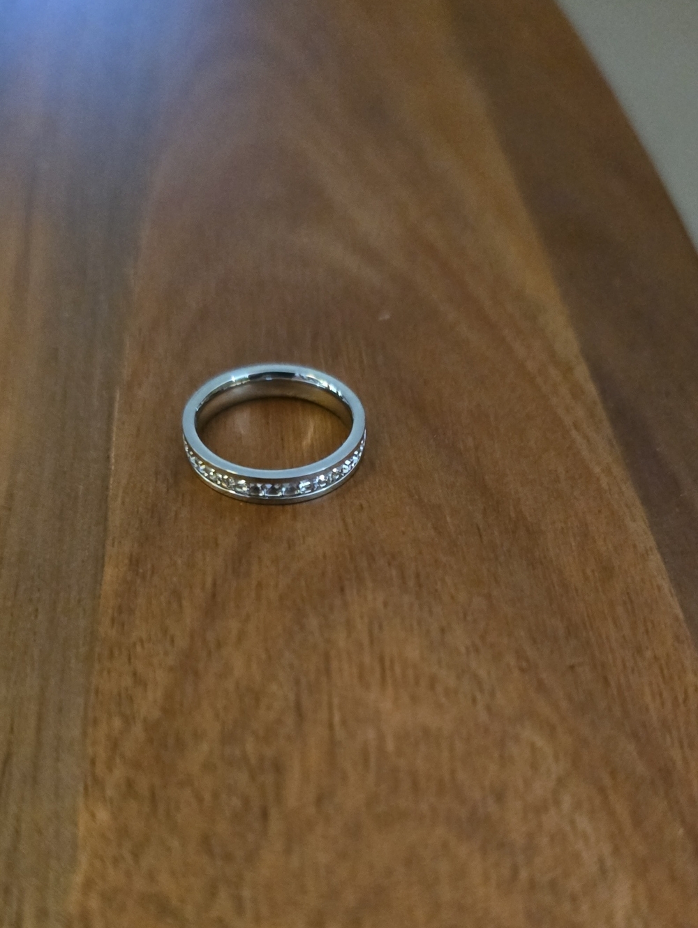 Silver CZ Channel-Set Women's Band